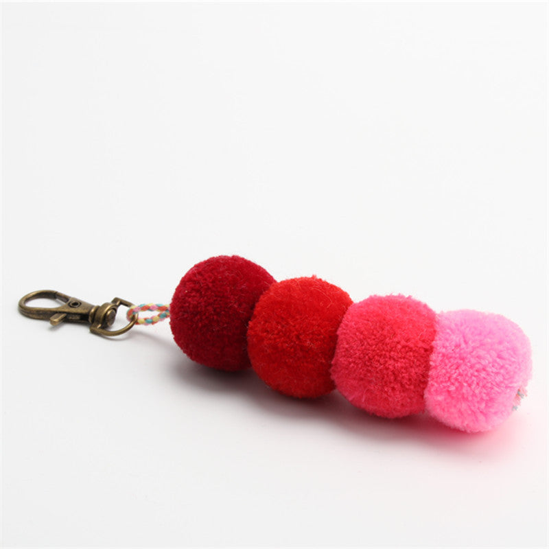 Hand-woven Colorful Hair Ball Plush Ball Pendant