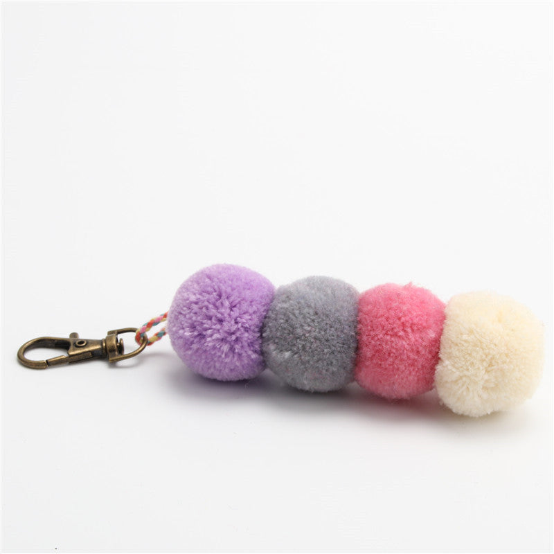 Hand-woven Colorful Hair Ball Plush Ball Pendant