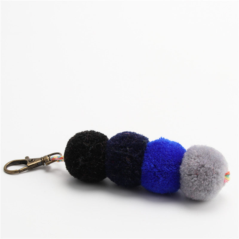 Hand-woven Colorful Hair Ball Plush Ball Pendant