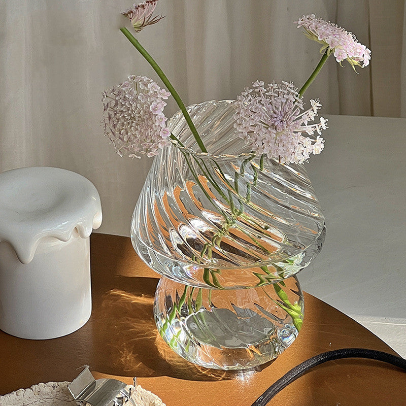 Cute Mushroom Glass Lamp Vase