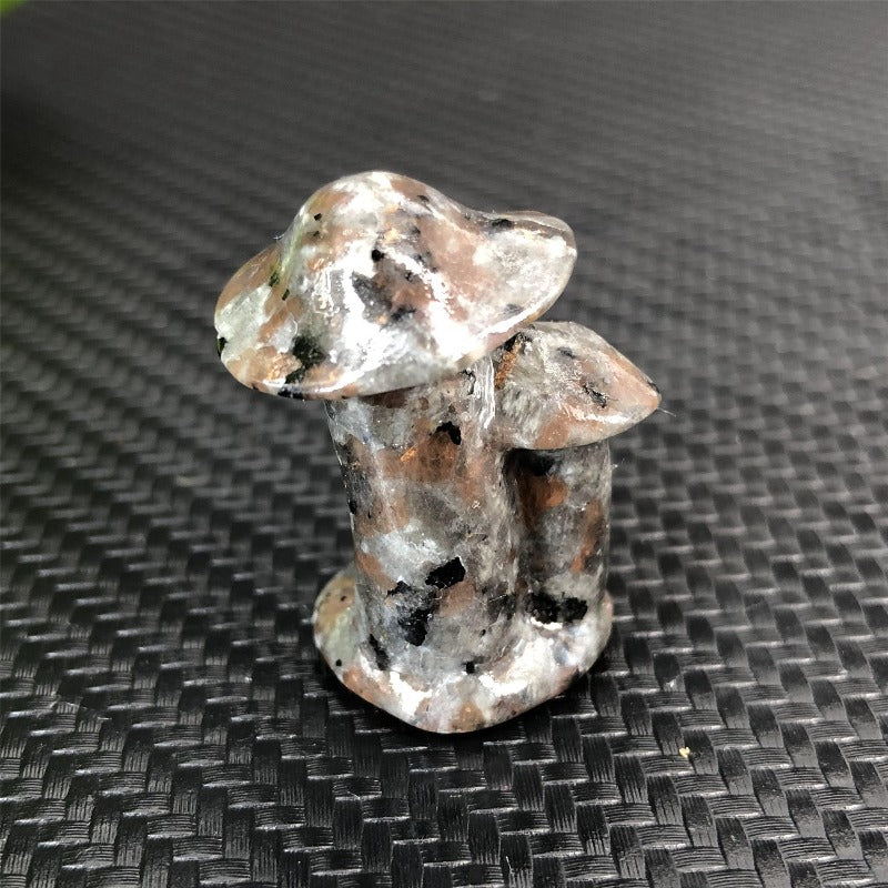 Natural Crystal Carved Flame Stone Mushroom Ornament