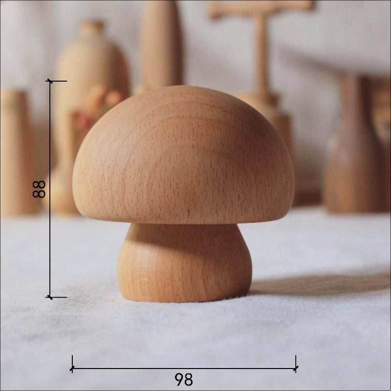 Solid Wood Mushroom Shape Rechargeable Night Light