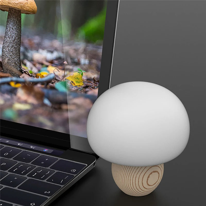 Silicone LED Night Lamp Brightness Adjustable Mushroom