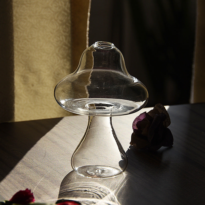 Cute Mushroom Shaped Glass Vase Hydroponic