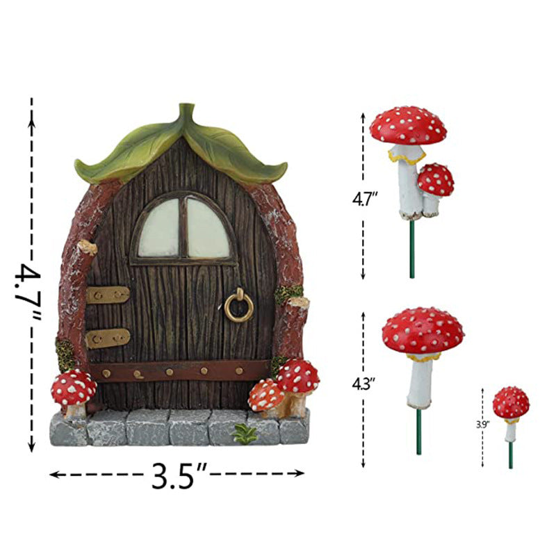 Mushroom Door And Window Plug-in Garden Decoration