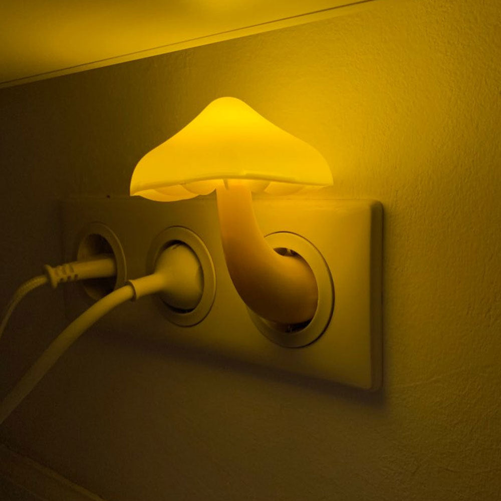 LED Night Light Mushroom Wall Socket Lamp