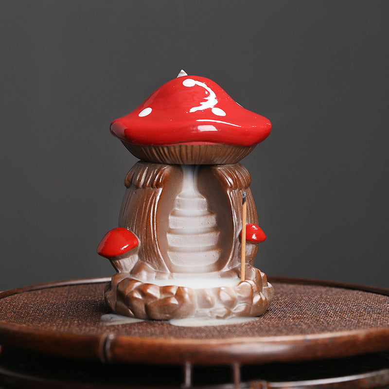 Ceramic Backflow Incense Burner Creative Mushroom