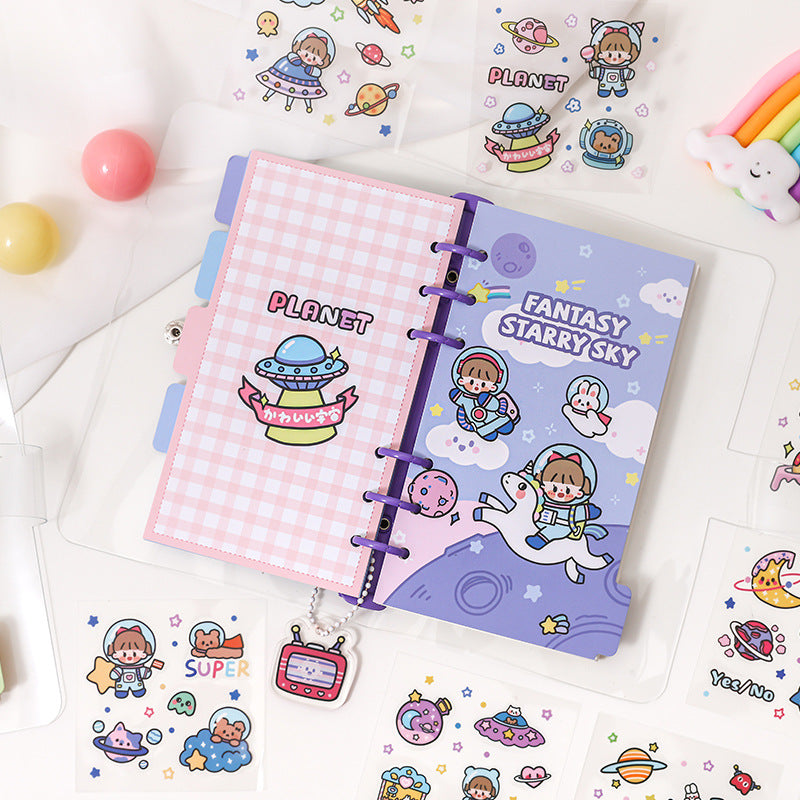 Cartoon Cute Girly Stickers Notepad Set