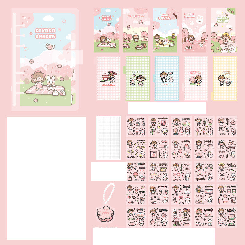 Cartoon Cute Girly Stickers Notepad Set