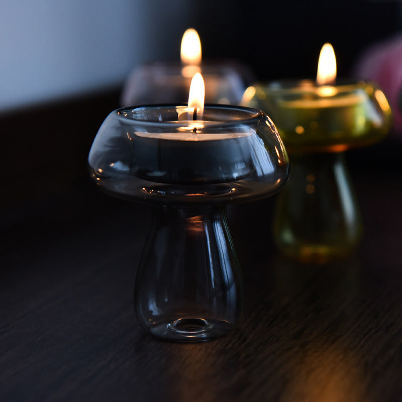 Creative Mushroom-shaped Glass Candlestick Lamp