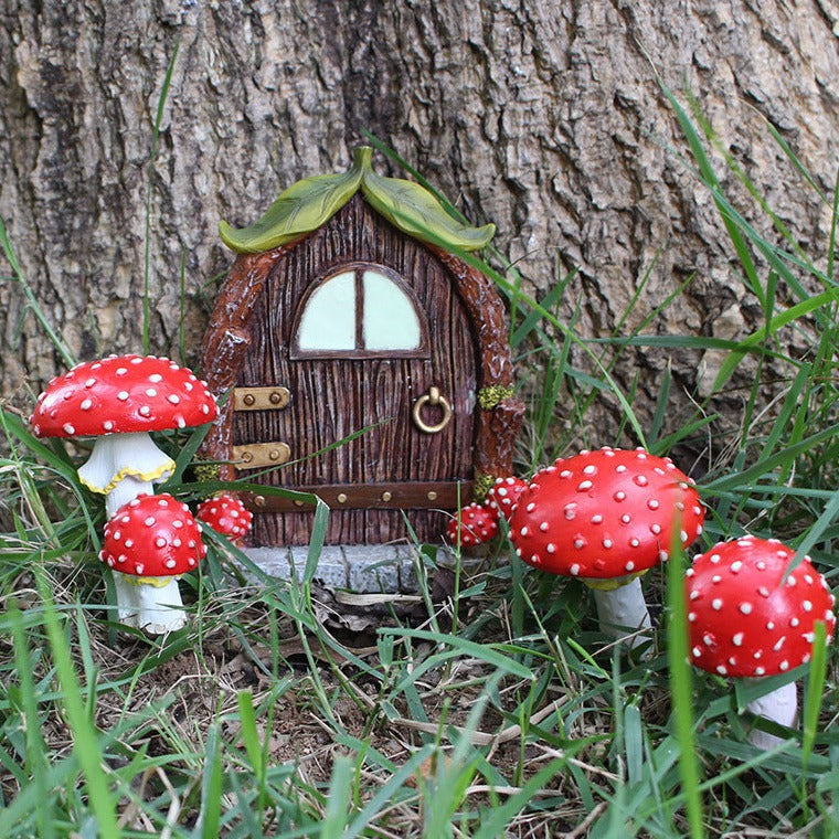 Mushroom Door And Window Plug-in Garden Decoration