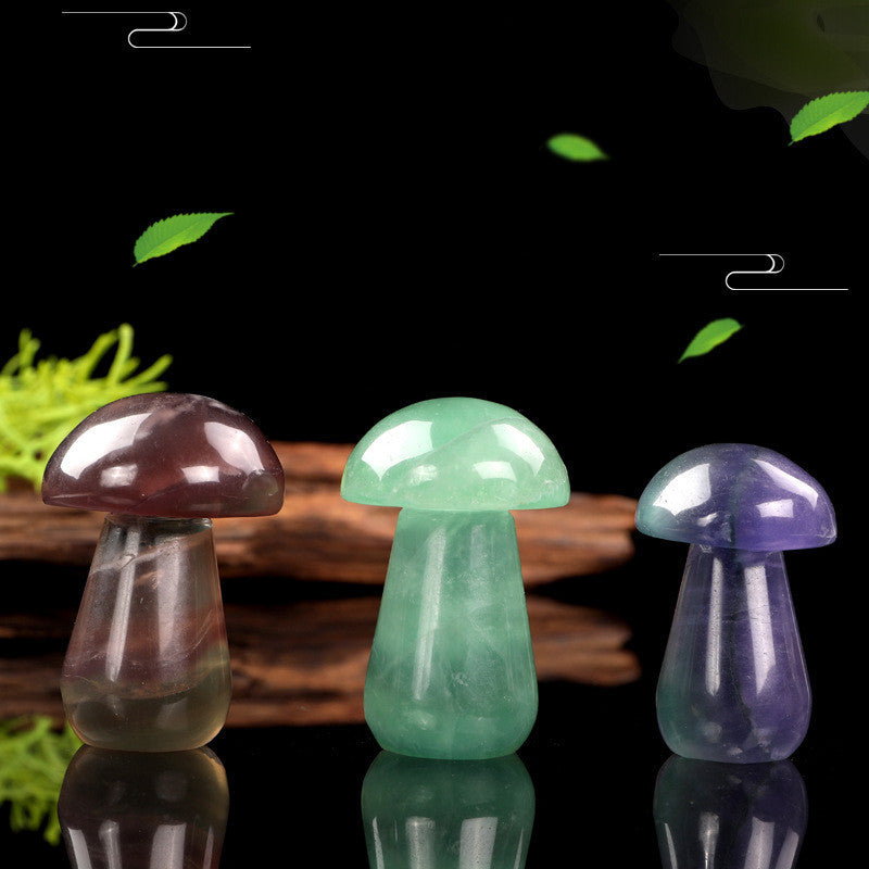 Fluorite Mushroom Ornaments