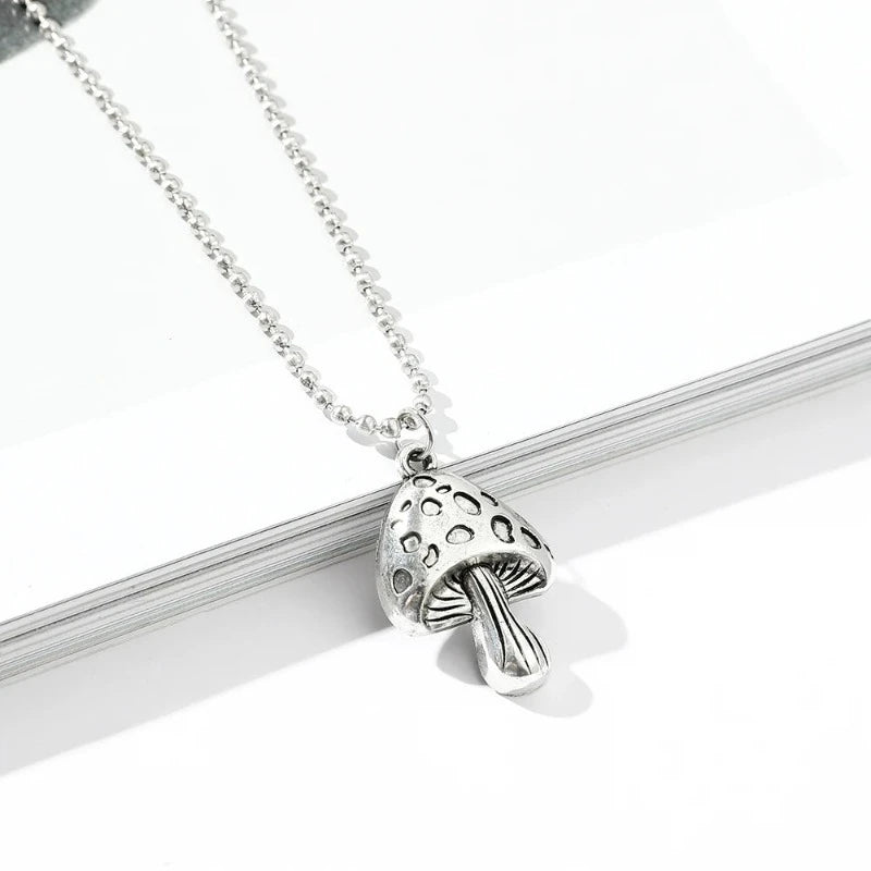 Mushroom Metal Pendant Necklace