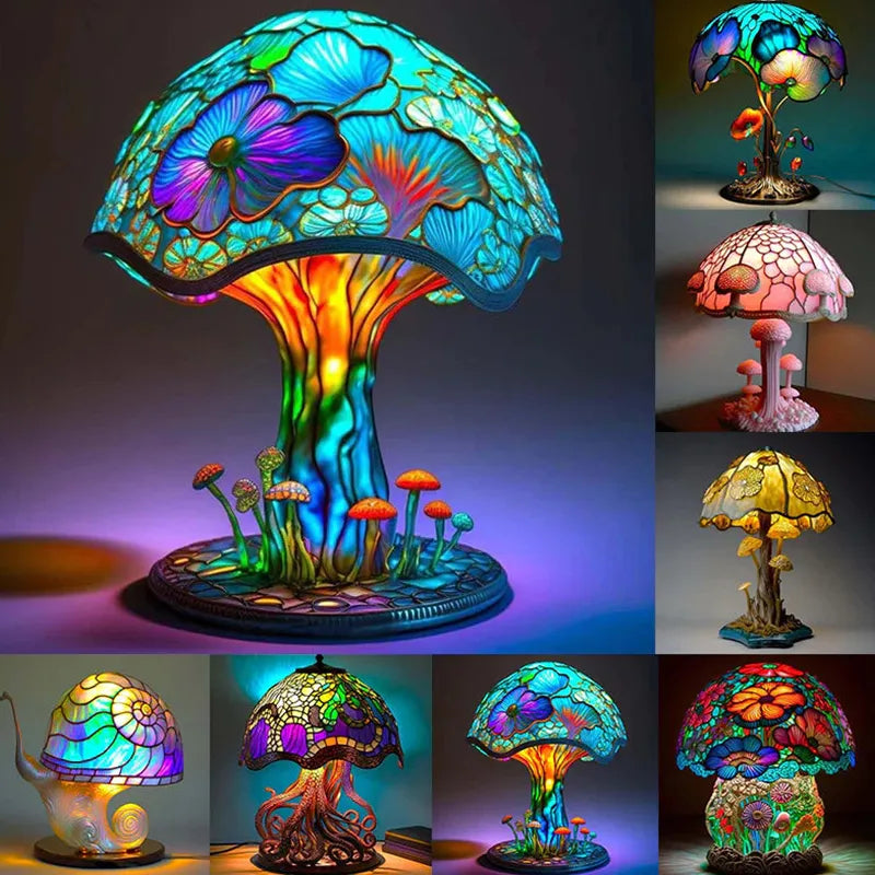 Creative Stained Plant Series Table Lamps