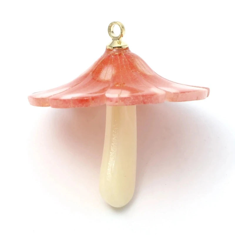 2PCs 3D Mushroom Acrylic Charms