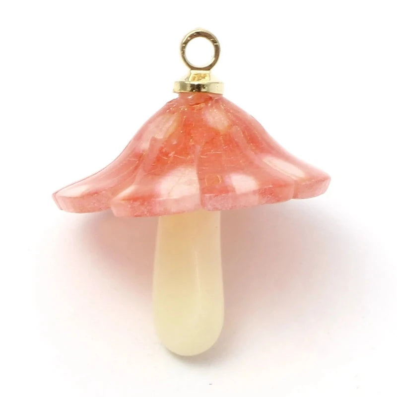 2PCs 3D Mushroom Acrylic Charms