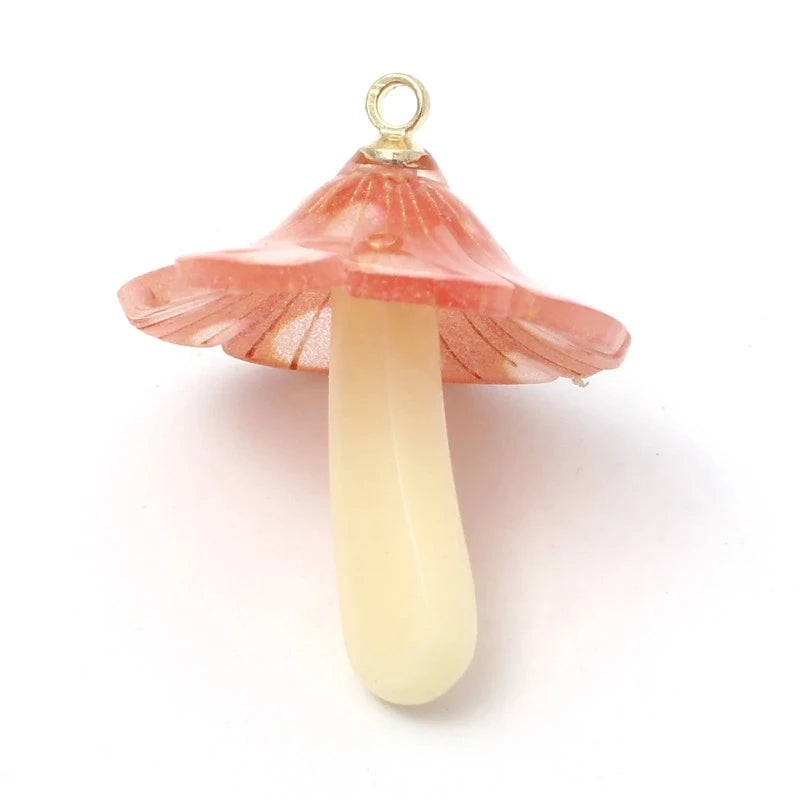 2PCs 3D Mushroom Acrylic Charms