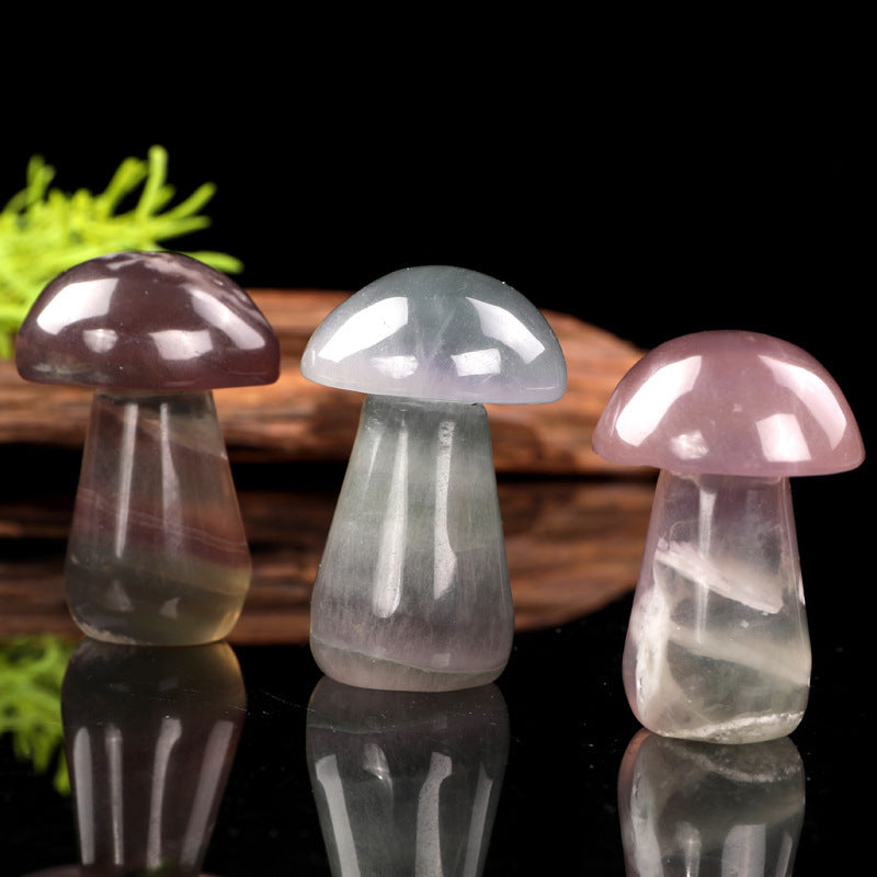 Fluorite Mushroom Ornaments