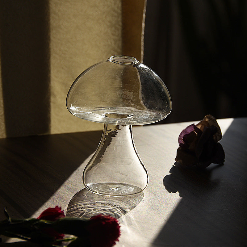 Cute Mushroom Shaped Glass Vase Hydroponic