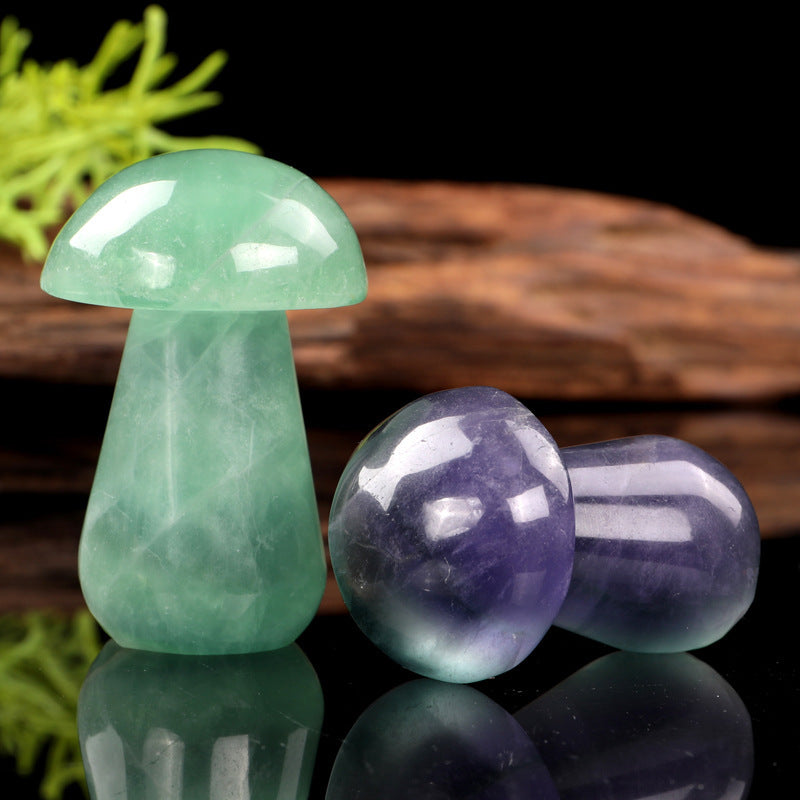 Fluorite Mushroom Ornaments