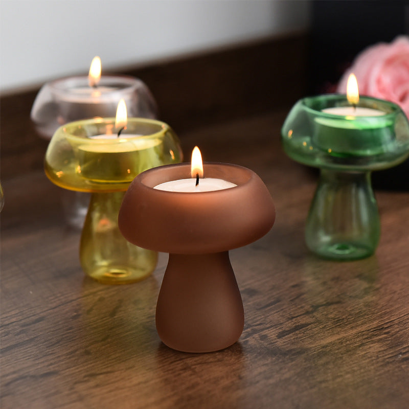 Creative Mushroom-shaped Glass Candlestick Lamp