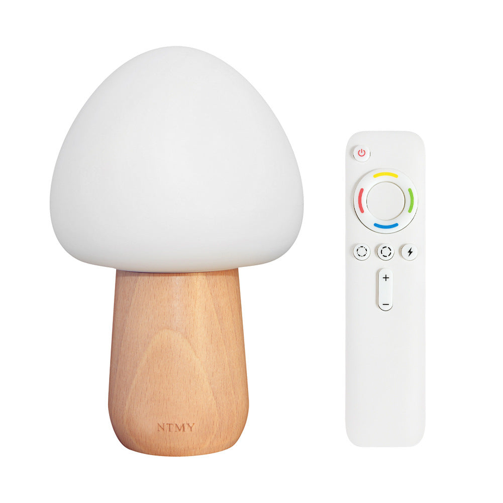 Wooden Mushroom Led remote