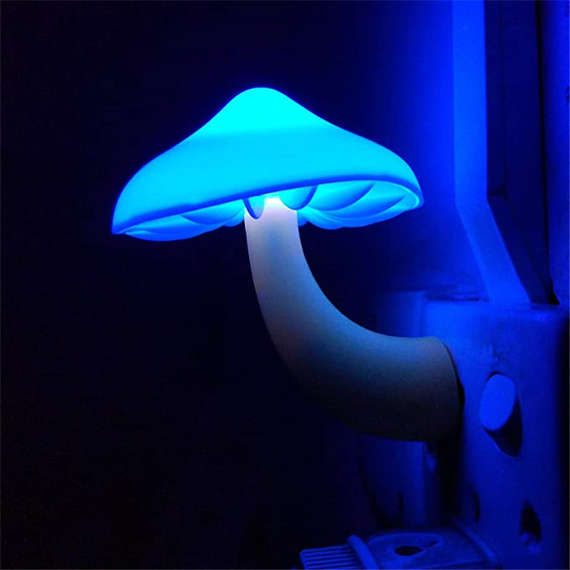 LED Night Light Mushroom Wall Socket Lamp