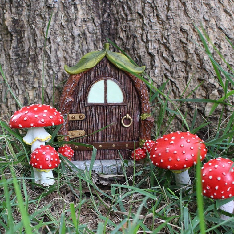 Mushroom Door And Window Plug-in Garden Decoration